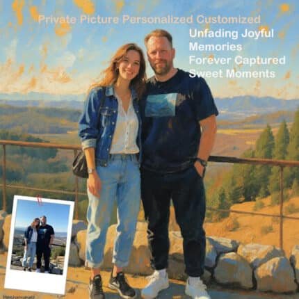 Personalized  Custom Oil Painting for Sisters, Couples, Family, Wedding Photos, Anniversary & Birthday Gift – Perfect for Living Room, Bedroom, Office, Dining Room, Christmas, Halloween – The Best Present-Everlasting Memories, Forever Moments